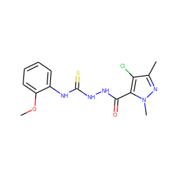 COc1ccccc1NC(=S)NNC(=O)c1c(Cl)c(C)nn1C ZINC000008672561