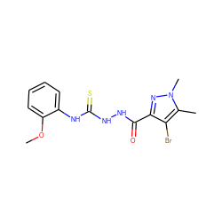 COc1ccccc1NC(=S)NNC(=O)c1nn(C)c(C)c1Br ZINC000008855172