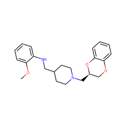 COc1ccccc1NCC1CCN(C[C@@H]2COc3ccccc3O2)CC1 ZINC000013799915