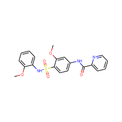COc1ccccc1NS(=O)(=O)c1ccc(NC(=O)c2ccccn2)cc1OC ZINC000058581302