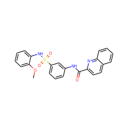 COc1ccccc1NS(=O)(=O)c1cccc(NC(=O)c2ccc3ccccc3n2)c1 ZINC000008686663