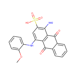 COc1ccccc1Nc1cc(S(=O)(=O)O)c(N)c2c1C(=O)c1ccccc1C2=O ZINC000029130857