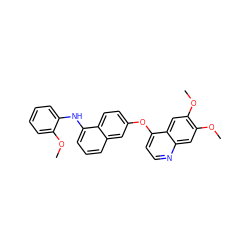 COc1ccccc1Nc1cccc2cc(Oc3ccnc4cc(OC)c(OC)cc34)ccc12 ZINC000040864048