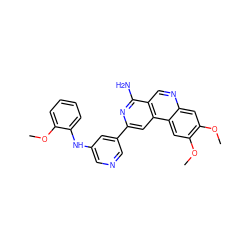 COc1ccccc1Nc1cncc(-c2cc3c(cnc4cc(OC)c(OC)cc43)c(N)n2)c1 ZINC000045256241