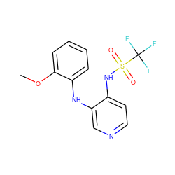 COc1ccccc1Nc1cnccc1NS(=O)(=O)C(F)(F)F ZINC000049034208