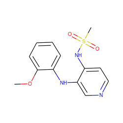 COc1ccccc1Nc1cnccc1NS(C)(=O)=O ZINC000048918644
