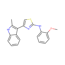 COc1ccccc1Nc1nc(-c2c(C)[nH]c3ccccc23)cs1 ZINC000003347403