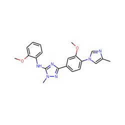 COc1ccccc1Nc1nc(-c2ccc(-n3cnc(C)c3)c(OC)c2)nn1C ZINC000141716073