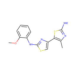 COc1ccccc1Nc1nc(-c2sc(N)nc2C)cs1 ZINC000004116964