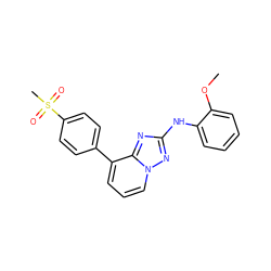 COc1ccccc1Nc1nc2c(-c3ccc(S(C)(=O)=O)cc3)cccn2n1 ZINC000084729226