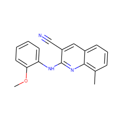 COc1ccccc1Nc1nc2c(C)cccc2cc1C#N ZINC000000421804