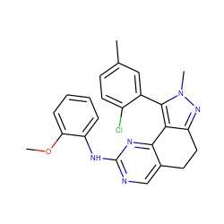 COc1ccccc1Nc1ncc2c(n1)-c1c(nn(C)c1-c1cc(C)ccc1Cl)CC2 ZINC000169702197