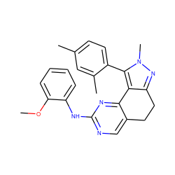 COc1ccccc1Nc1ncc2c(n1)-c1c(nn(C)c1-c1ccc(C)cc1C)CC2 ZINC000169702200