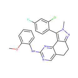 COc1ccccc1Nc1ncc2c(n1)-c1c(nn(C)c1-c1ccc(F)cc1Cl)CC2 ZINC000143053547