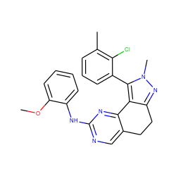 COc1ccccc1Nc1ncc2c(n1)-c1c(nn(C)c1-c1cccc(C)c1Cl)CC2 ZINC000169702247