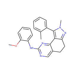 COc1ccccc1Nc1ncc2c(n1)-c1c(nn(C)c1-c1ccccc1C)CC2 ZINC000169702190