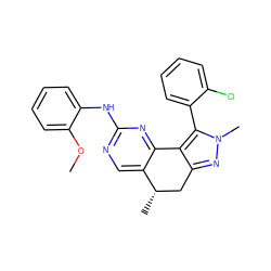 COc1ccccc1Nc1ncc2c(n1)-c1c(nn(C)c1-c1ccccc1Cl)C[C@@H]2C ZINC000169702205