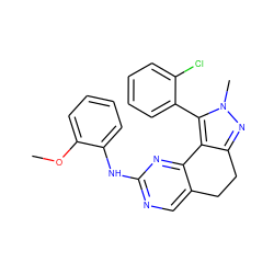 COc1ccccc1Nc1ncc2c(n1)-c1c(nn(C)c1-c1ccccc1Cl)CC2 ZINC000143023006