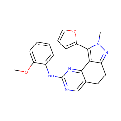 COc1ccccc1Nc1ncc2c(n1)-c1c(nn(C)c1-c1ccco1)CC2 ZINC000143046546