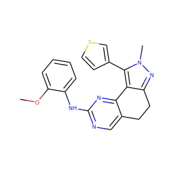 COc1ccccc1Nc1ncc2c(n1)-c1c(nn(C)c1-c1ccsc1)CC2 ZINC000169702353