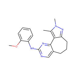 COc1ccccc1Nc1ncc2c(n1)-c1c(nn(C)c1C)CCC2 ZINC000169702219