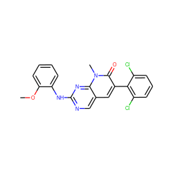 COc1ccccc1Nc1ncc2cc(-c3c(Cl)cccc3Cl)c(=O)n(C)c2n1 ZINC000003815370