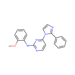 COc1ccccc1Nc1nccc(-n2ccnc2-c2ccccc2)n1 ZINC000013489734