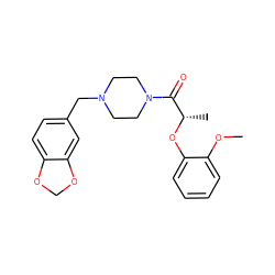 COc1ccccc1O[C@@H](C)C(=O)N1CCN(Cc2ccc3c(c2)OCO3)CC1 ZINC000020568008