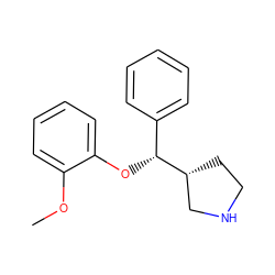 COc1ccccc1O[C@H](c1ccccc1)[C@@H]1CCNC1 ZINC000095592297