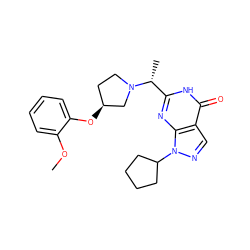 COc1ccccc1O[C@H]1CCN([C@H](C)c2nc3c(cnn3C3CCCC3)c(=O)[nH]2)C1 ZINC000095573896