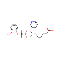 COc1ccccc1OC(C)(C)[C@@H]1OC[C@@H](C/C=C\CCC(=O)O)[C@@H](c2cccnc2)O1 ZINC000027747142