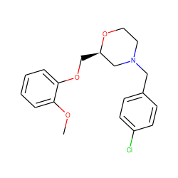 COc1ccccc1OC[C@@H]1CN(Cc2ccc(Cl)cc2)CCO1 ZINC000013579601