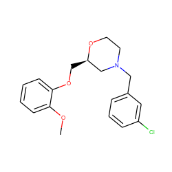 COc1ccccc1OC[C@@H]1CN(Cc2cccc(Cl)c2)CCO1 ZINC000013579598