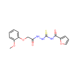 COc1ccccc1OCC(=O)NNC(=S)NC(=O)c1ccco1 ZINC000002096259