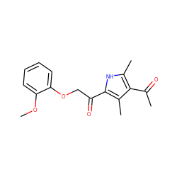 COc1ccccc1OCC(=O)c1[nH]c(C)c(C(C)=O)c1C ZINC000004195260