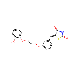 COc1ccccc1OCCCOc1cccc(/C=C2\SC(=O)NC2=O)c1 ZINC000012731119