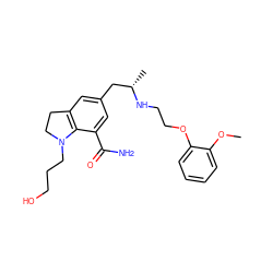 COc1ccccc1OCCN[C@@H](C)Cc1cc2c(c(C(N)=O)c1)N(CCCO)CC2 ZINC000653833255