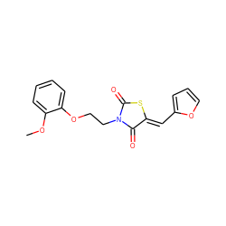 COc1ccccc1OCCN1C(=O)S/C(=C\c2ccco2)C1=O ZINC000005559191