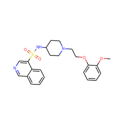 COc1ccccc1OCCN1CCC(NS(=O)(=O)c2cncc3ccccc23)CC1 ZINC001772583102
