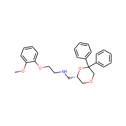 COc1ccccc1OCCNC[C@H]1COCC(c2ccccc2)(c2ccccc2)O1 ZINC000095596335