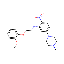 COc1ccccc1OCCNc1cc(N2CCN(C)CC2)ccc1[N+](=O)[O-] ZINC000004131968