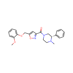 COc1ccccc1OCc1cc(C(=O)N2CCN(C)[C@@H](c3ccccc3)C2)no1 ZINC000020166334