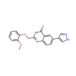COc1ccccc1OCc1nc2ccc(-c3cn[nH]c3)cc2c(=O)[nH]1 ZINC000066098910