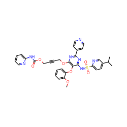 COc1ccccc1Oc1c(NS(=O)(=O)c2ccc(C(C)C)cn2)nc(-c2ccncc2)nc1OCC#CCOC(=O)Nc1ccccn1 ZINC000003964062