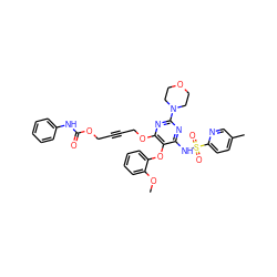 COc1ccccc1Oc1c(NS(=O)(=O)c2ccc(C)cn2)nc(N2CCOCC2)nc1OCC#CCOC(=O)Nc1ccccc1 ZINC000028090917