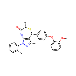 COc1ccccc1Oc1ccc([C@H]2S[C@@H](C)C(=O)Nc3c2c(C)nn3-c2ccccc2C)cc1 ZINC000084704355