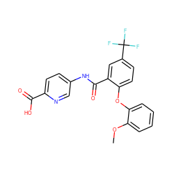 COc1ccccc1Oc1ccc(C(F)(F)F)cc1C(=O)Nc1ccc(C(=O)O)nc1 ZINC000212213759