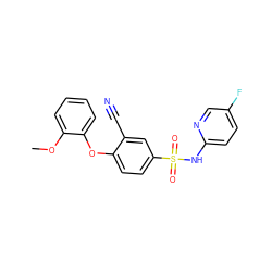 COc1ccccc1Oc1ccc(S(=O)(=O)Nc2ccc(F)cn2)cc1C#N ZINC000473201086