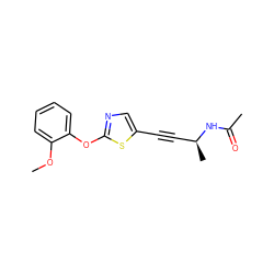 COc1ccccc1Oc1ncc(C#C[C@H](C)NC(C)=O)s1 ZINC000036184990