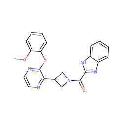 COc1ccccc1Oc1nccnc1C1CN(C(=O)c2nc3ccccc3[nH]2)C1 ZINC000140160377